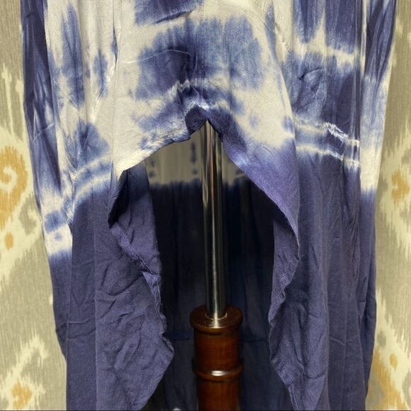 RAVIYA Navy Tie-Dye Hi-lo Cover-up Maxi Dress - LG - Picture 11 of 16